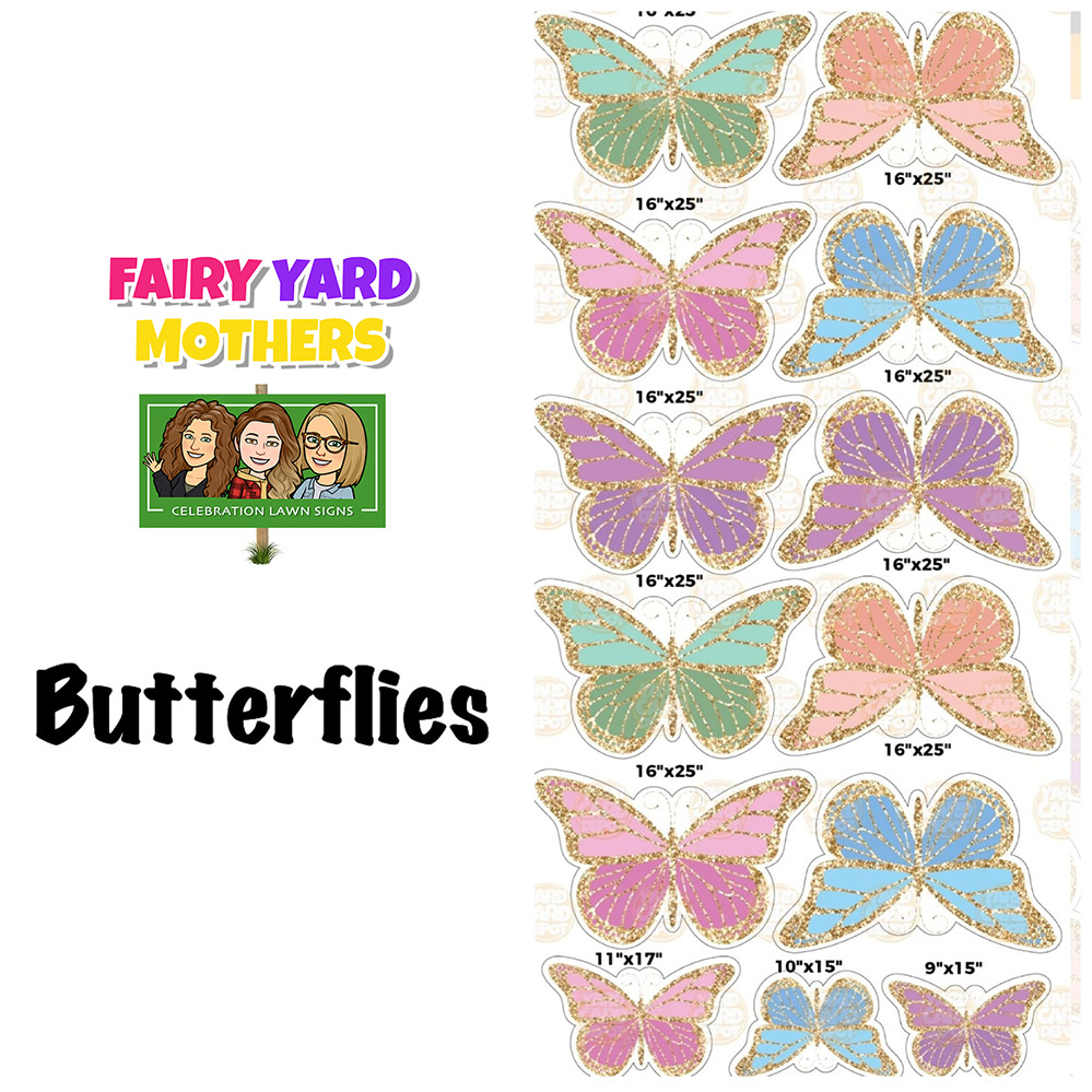 Butterflies Yard Sign Themes