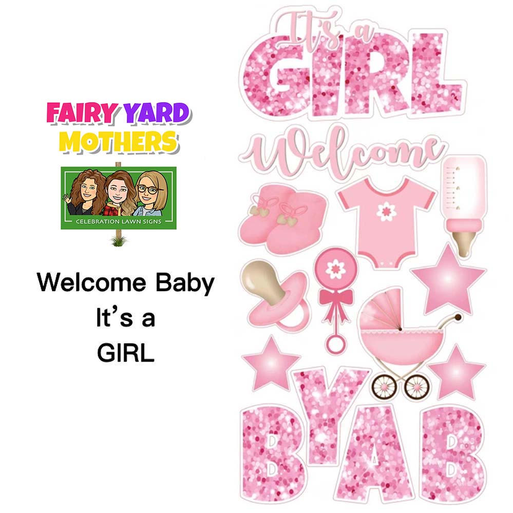 Baby Girl Announcement Sign Themes