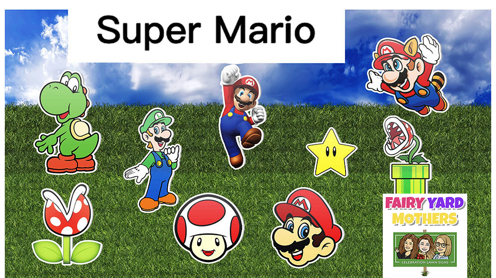 Super Mario Yard Sign Themes