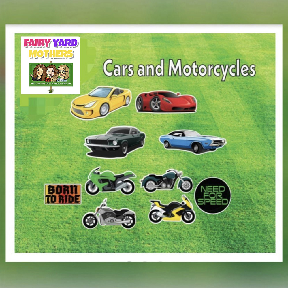 Car & Motorcycles Yard Sign Themes