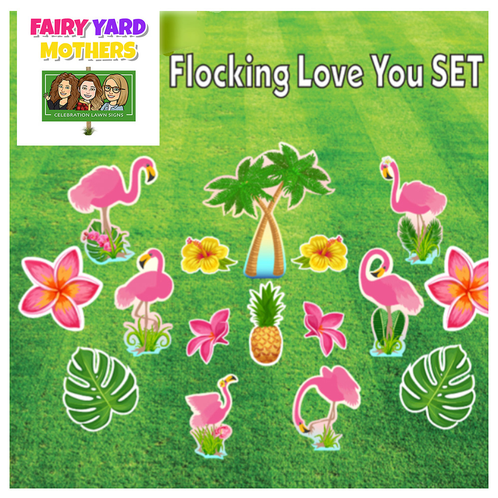 Flamingos Yard Sign Themes
