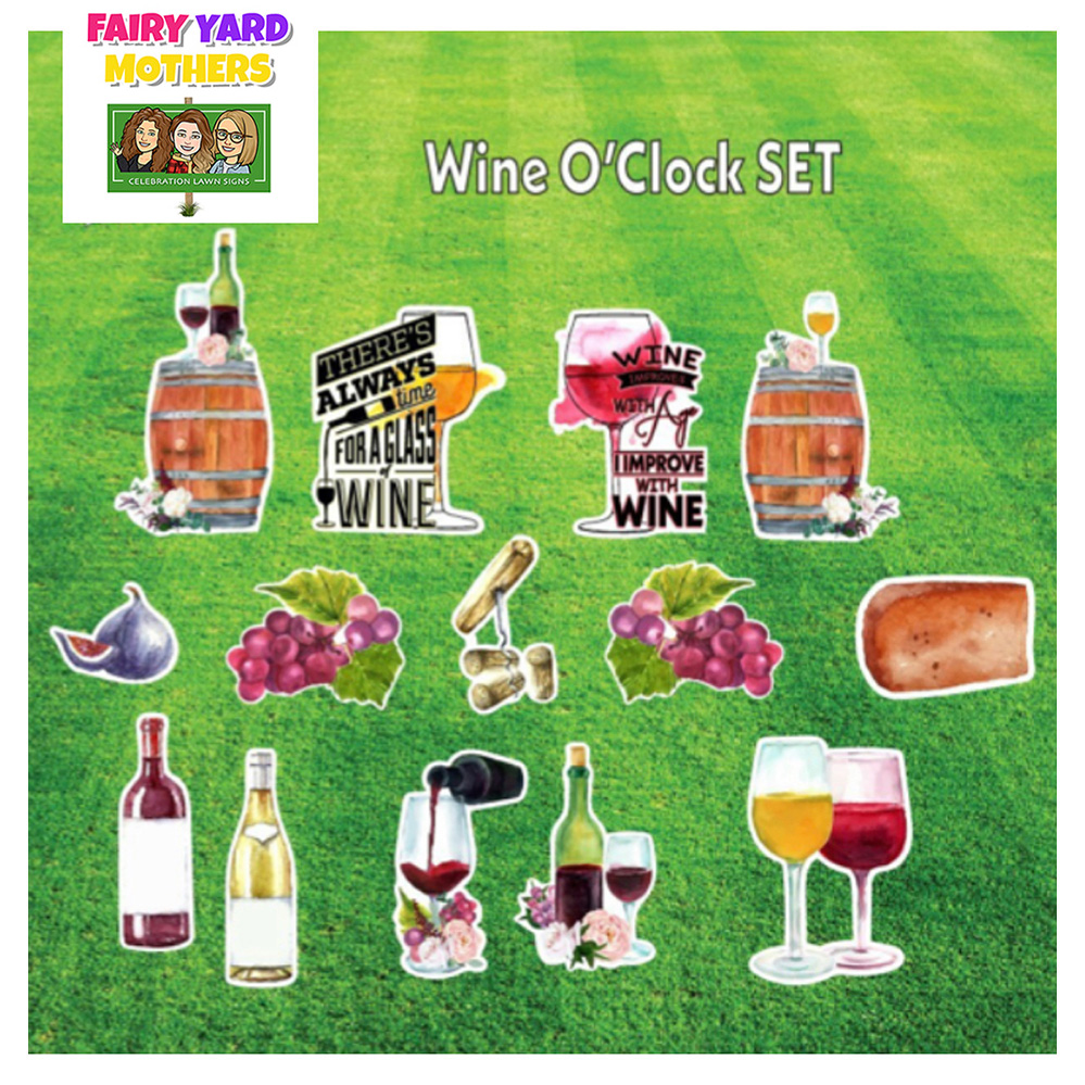 Wiine O'Clock Set Yard Sign Themes