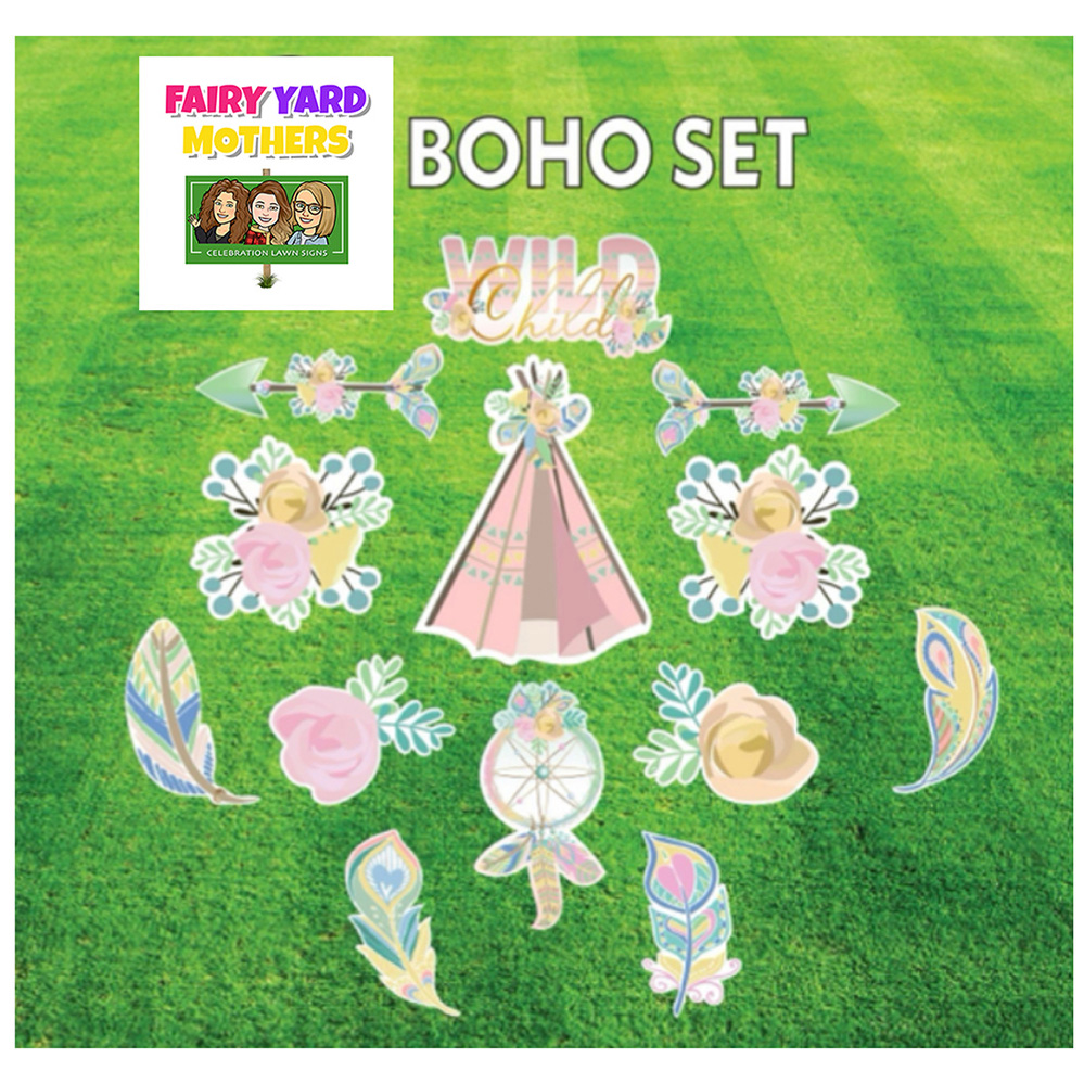 Boho Yard Sign Themes