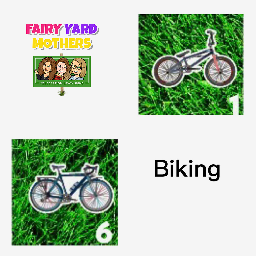 Biking Yard Sign Themes
