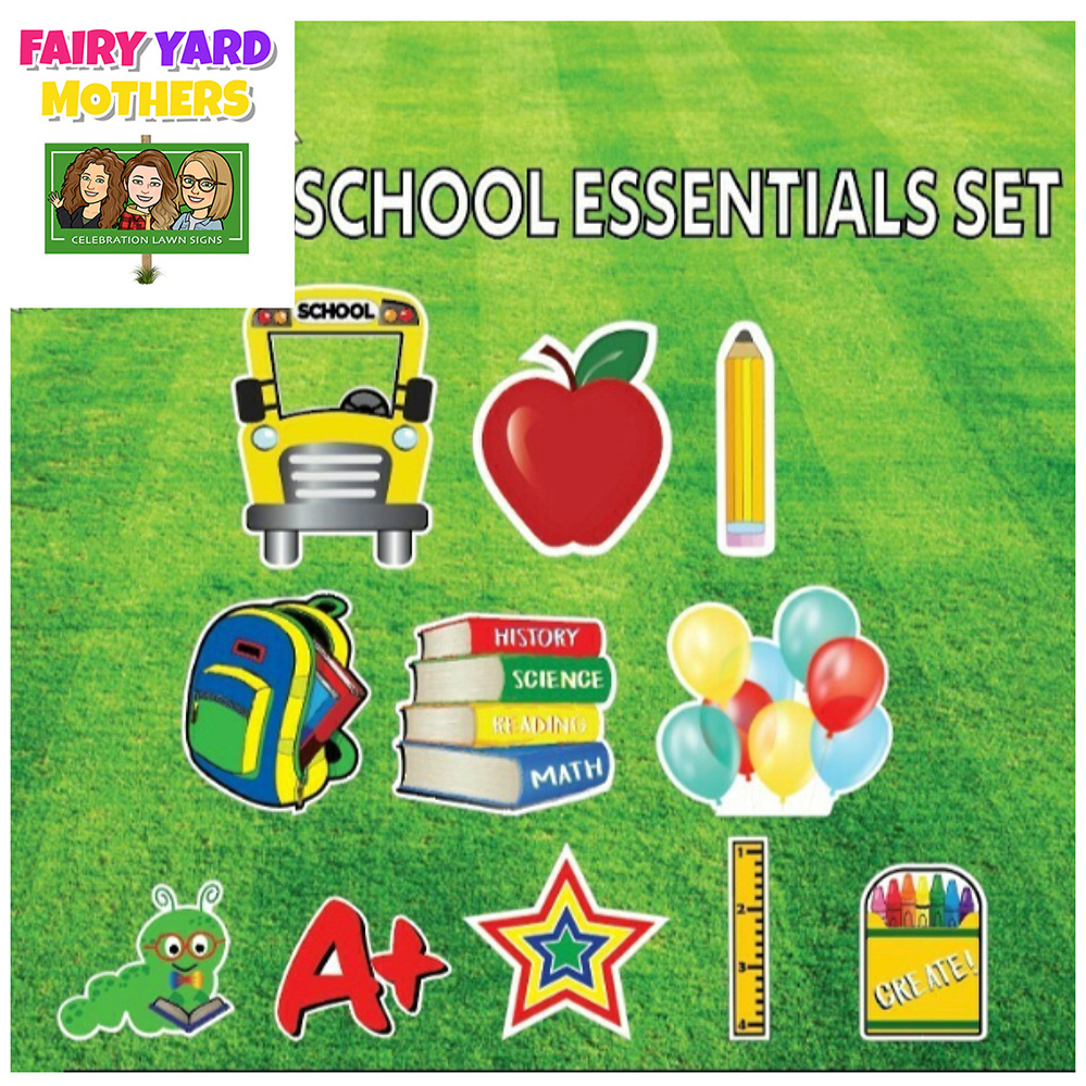 School Essentials Set Yard Sign Themes