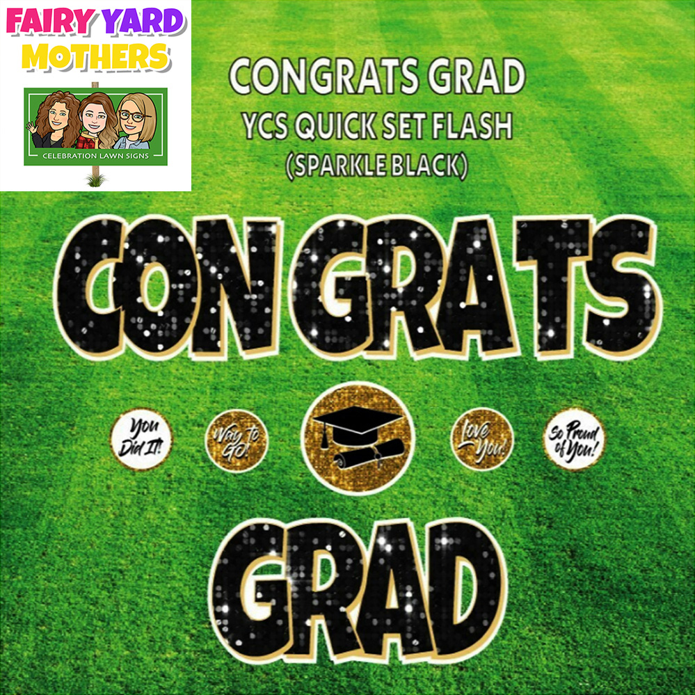 CONCRATS GRADUATION SIGN BLACK