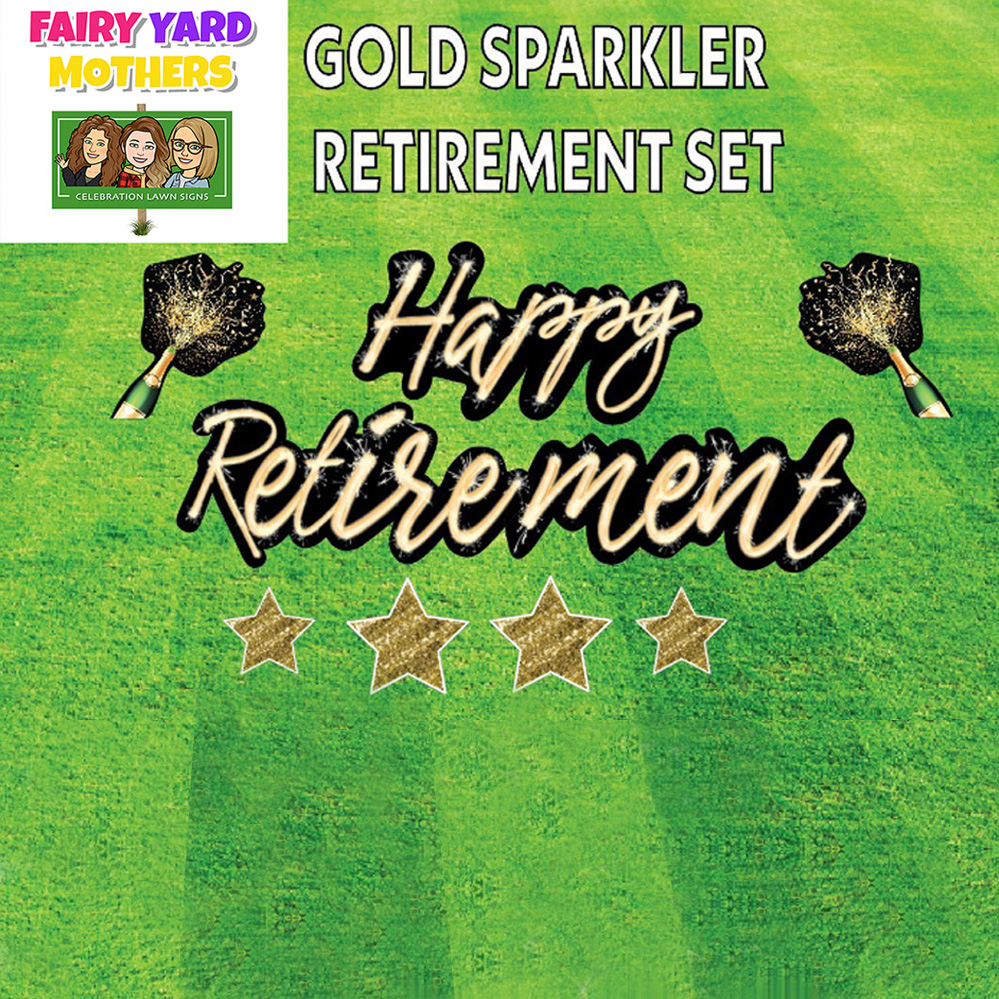 Happy Retirement Gold Sparklet Set